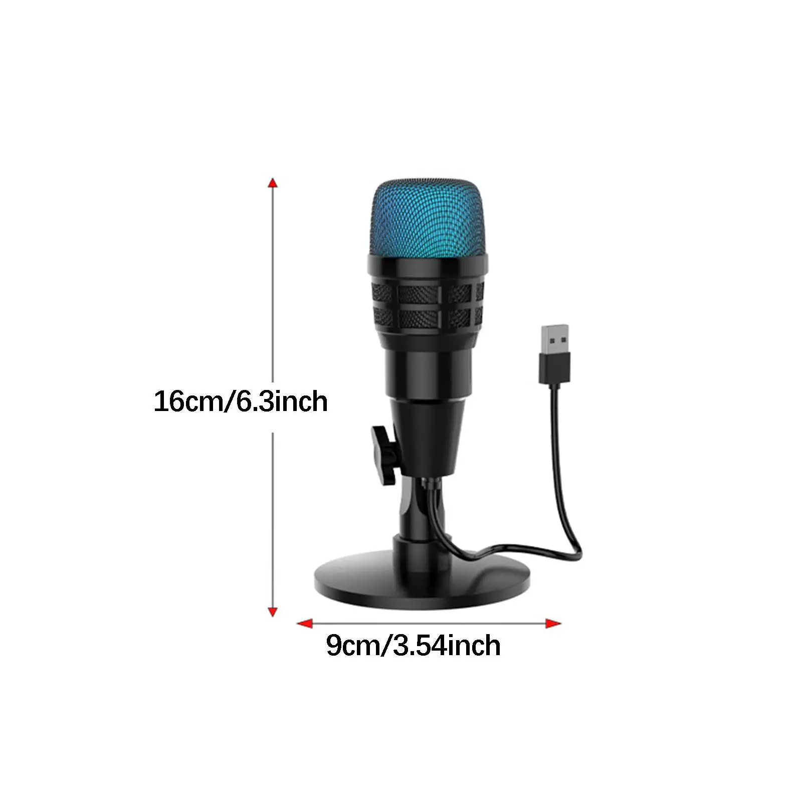 RGB USB 콘덴서 게임용 마이크 컴퓨터 전문 마이크 PC 전화 녹음 스트리밍 팟캐스팅용