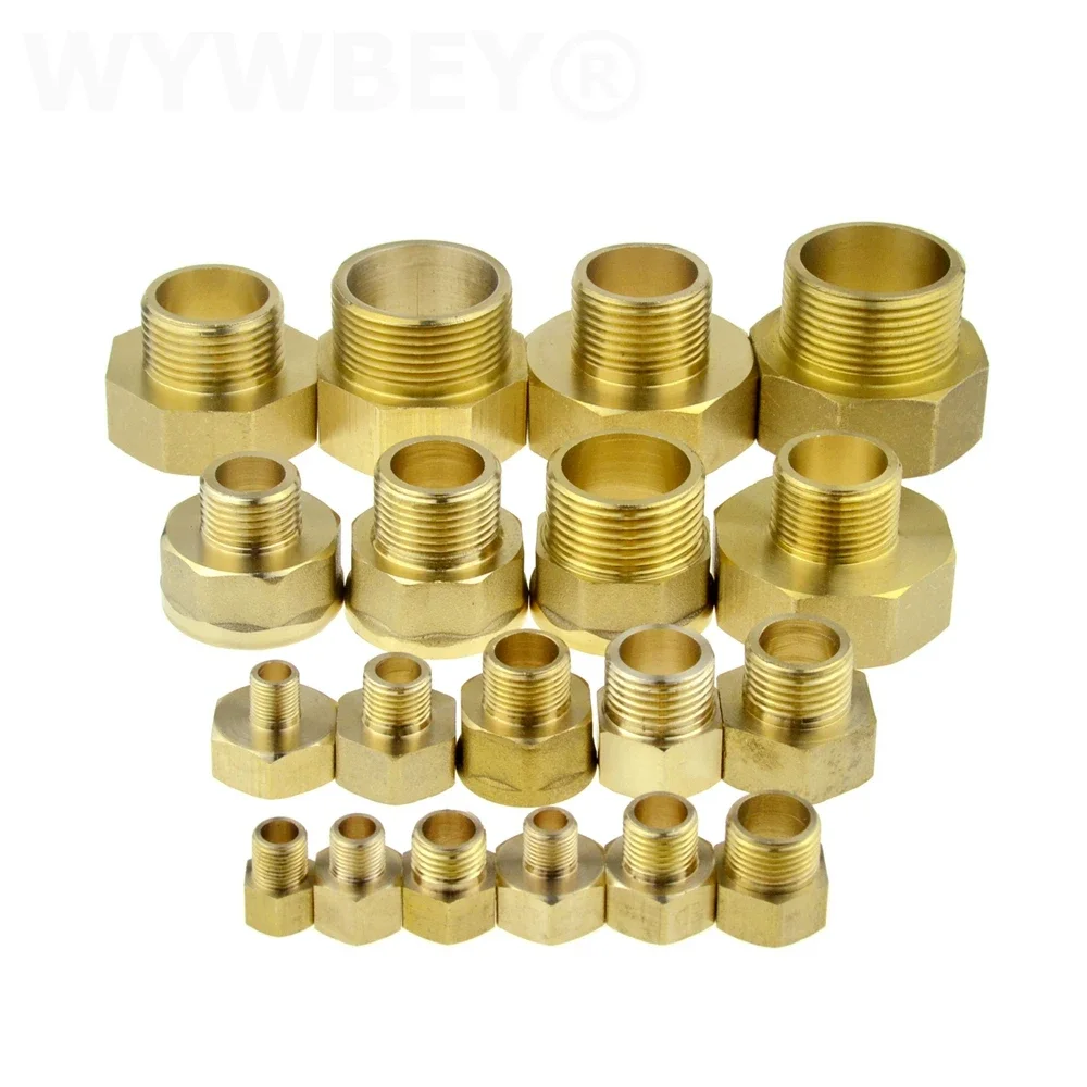 Brass 1/8 1/4 3/8 1/2 3/4 Female to Male Threaded Hex Bushing Reducer Copper Pipe Fitting Water Gas Adapter Coupler Connector pipe fitting