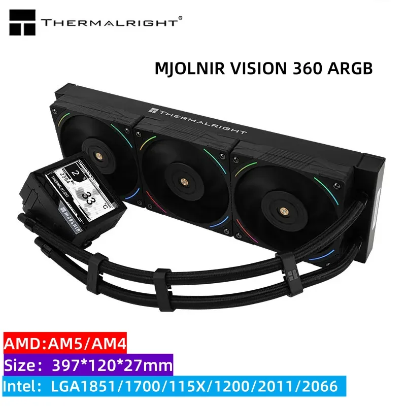 Thermalright-Mjolnir Vision 360 argb水冷LCDスクリーン,ips,3.5世代