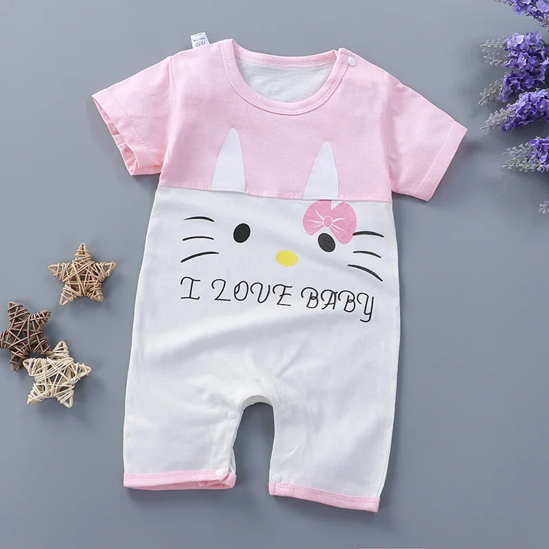 New Baby Clothes Baby Boy And Girl Pure Cotton Soft And Comfortable Cute Cartoon Short-Sleeved One-Piece Romper Newborn Gift Bamboo fiber children's clothes Baby Rompers