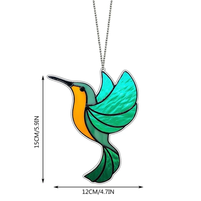 Décoration suspendue en acrylique colorée de colibri, attrape