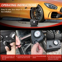 CARSUN Mini pompe à Air gonfleur de pneu voiture électrique Mini 20L/Min compresseur d'air Portable pour voiture motos vélo gonflable 4