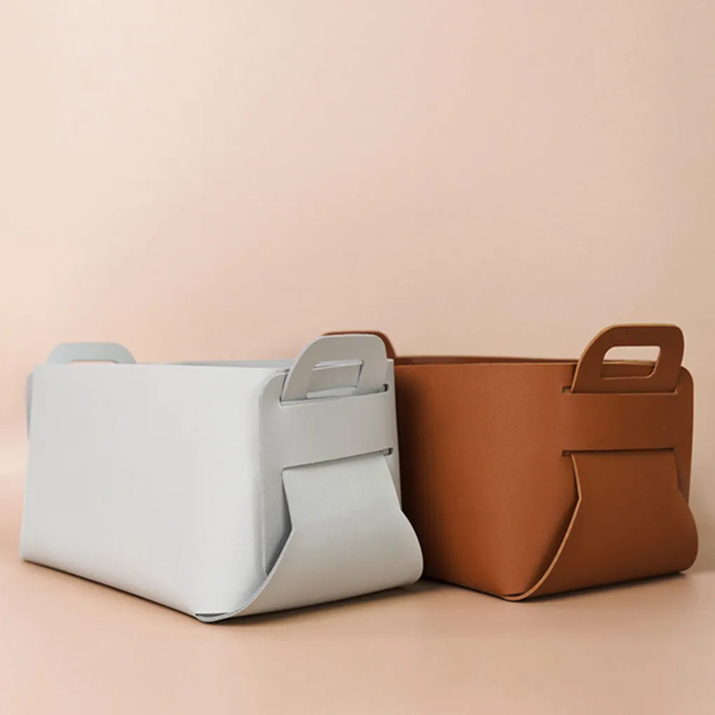 

Корзина для хранения кожаный Настольный органайзер с ручкой держатель коробка для комода