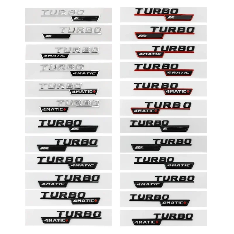 Эмблема AMG Turbo 4matic, наклейка с логотипом для Mercedes CLA 45 X156 A45 Turbo AMG, хромированный АБС-пластик, черный цвет, автомобильные аксессуары