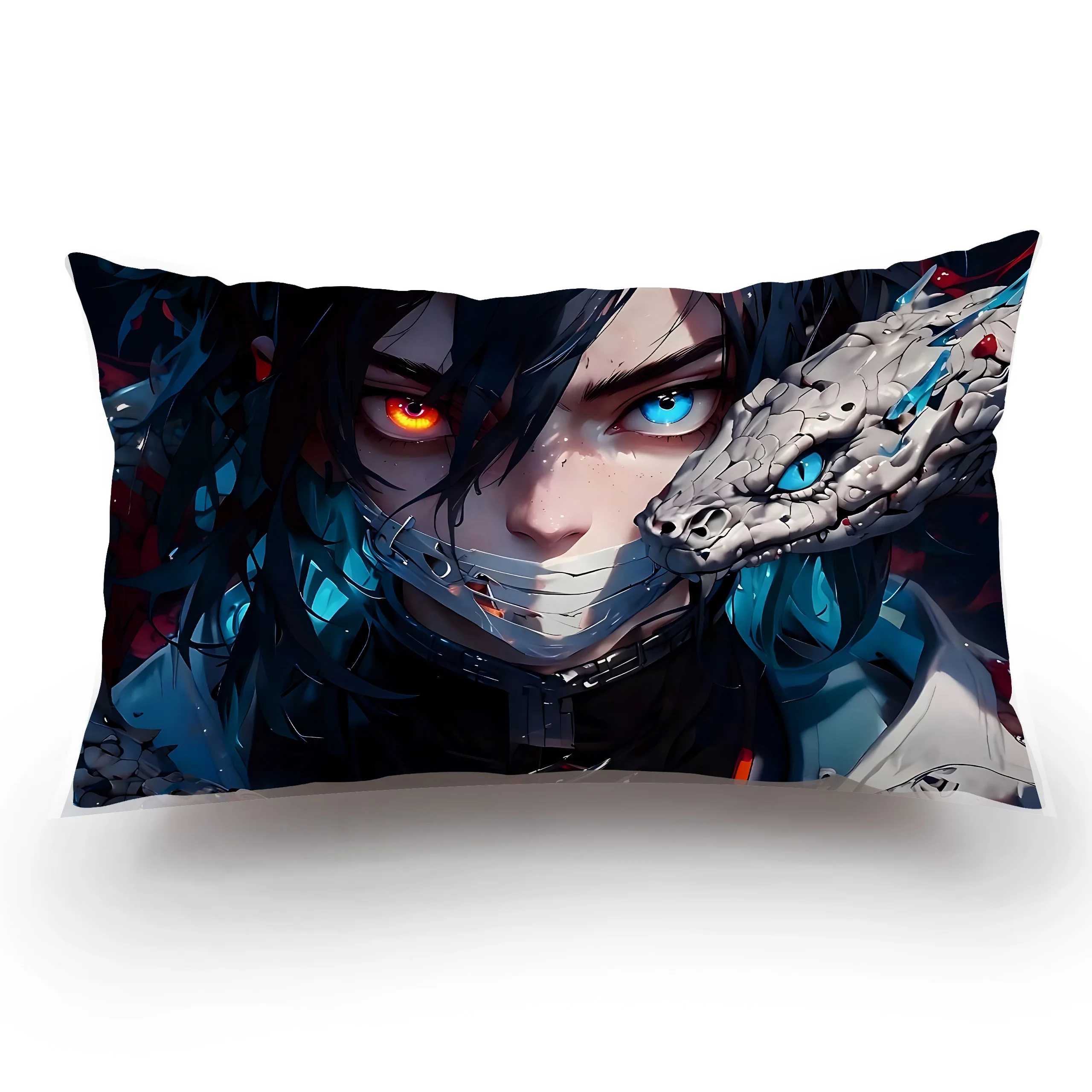 Hot Anime Comics Kimetsu Yaiba Pillow Covers Cartoon Sofa Decorative Home Double-sided Printing Short Plush Cute Cushion Cover 6