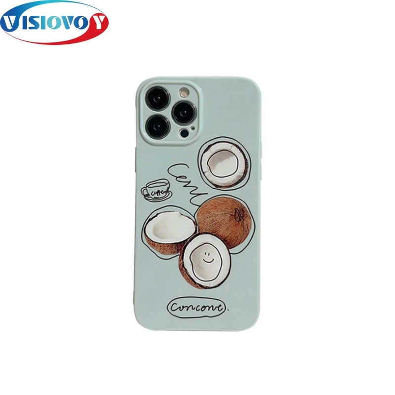 Beautiful Summer Breeze Fresh Coconut Phone Case Per Iphone15 14 13 Pro Max Silicone Letters Cover Per Telefono Special Sches Fundas