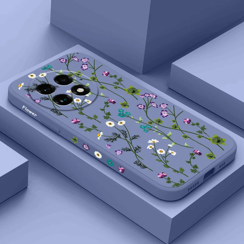 Floral Vine Design Liquid Silicone Phone Case