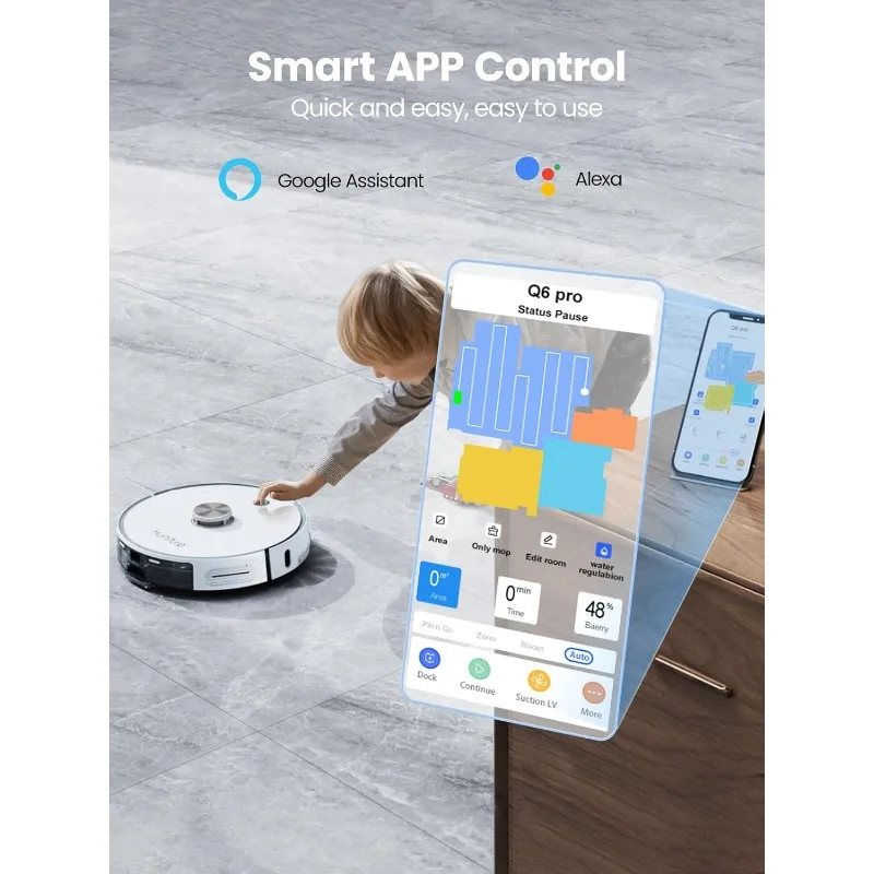 HONITURE Robot Vacuum and Mop Combo,Robot Vacuum Cleaner with Self-Emptying, 4000Pa Max Suction, Smart Mapping, 250mins Runtime