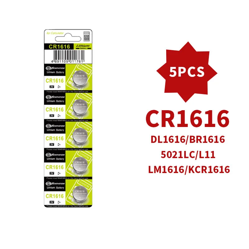 סוללת מטבע CR1616 3V, סוללת ליתיום ארוכה טווח לשעון, מקש, שלט לרכב, מוניטור סוכר-חבילת קיבולת גבוהה 5-50 יחידות