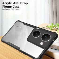 Funda de teléfono de acrílico transparente con bumper suave de TPU, carcasa a prueba de golpes