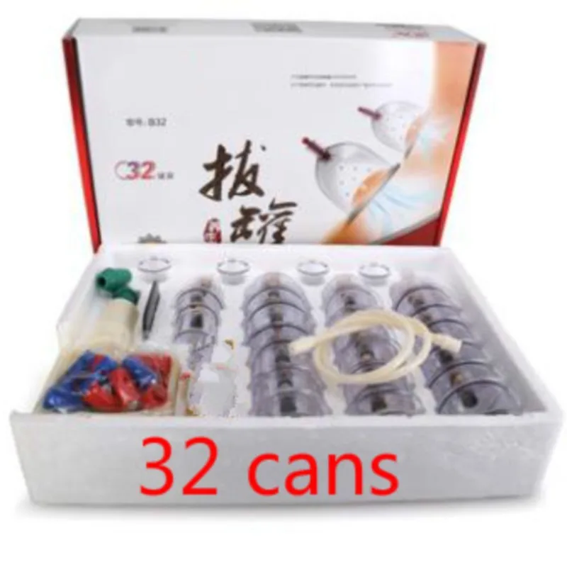 

32 Pieces Cans cups chinese vacuum cupping kit pull out a vacuum apparatus therapy relax massage curve suction pumps massagers