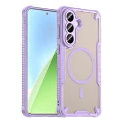 Magnetic Luxury Matte Translucent Shockproof Armor Case with Wireless Charging Compatibility - Galaxy S26+ (PURPLE)