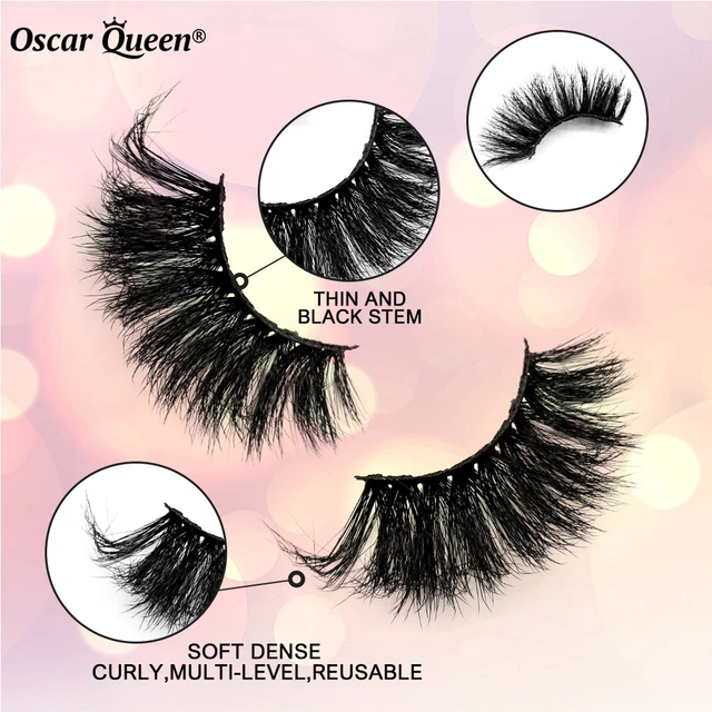 Oscar Queen Wholesale Messy Fluffy Soft Mink Eyelashes Beauty Natural Thick  NO Magnetic False Eyelashes Box Package Maquillaje - AliExpress