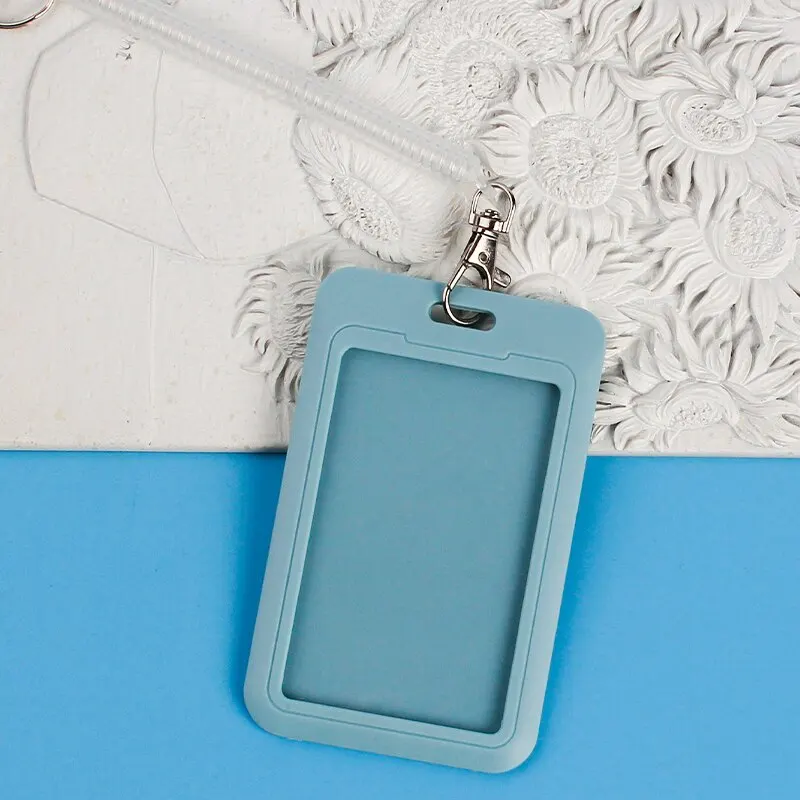 Blue Card Holder Kawaii Baby Blue Milk Photo Credit Card ID Bank Photo Idol Postcard Holder Bus Protective Accessories