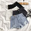 Korean Denim Shorts Women Summer Fashion Casual High Waist Ripped Jeans Pocket Tassel Y2K Hot Pants Streetwear Blue Trousers