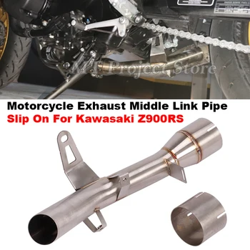 Motorcycle Exhaust Escape Modified Middle Link Pipe Connecting Original Muffler Mid Tube Slip On For Kawasaki Z900RS Z900rs