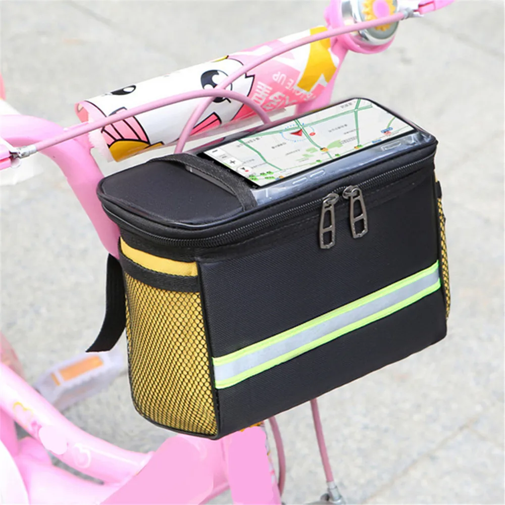 Panier Avant Pour Vélo Grande Capacité - Matière PP, Universel, Couleur Noire