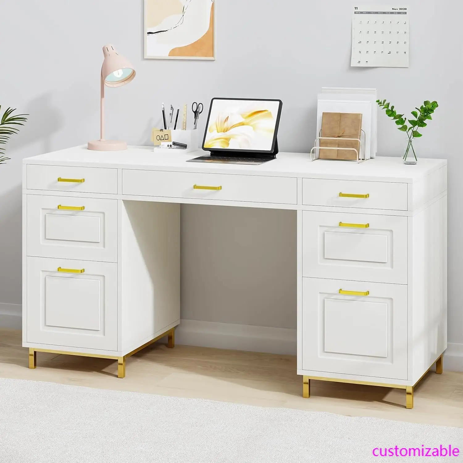 White Gold Executive Desk 1
