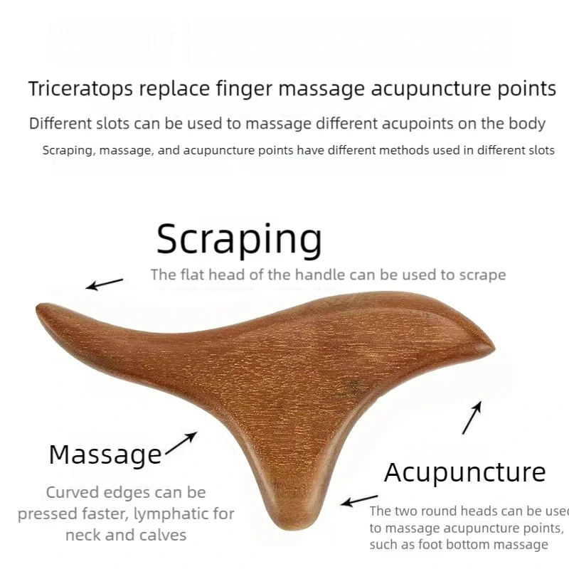 Sandalwood Massage Roller Comb Tools Multifunctional Massager Foot Soles Massage Stick Body Hand Neck Meridian Scraping Tool