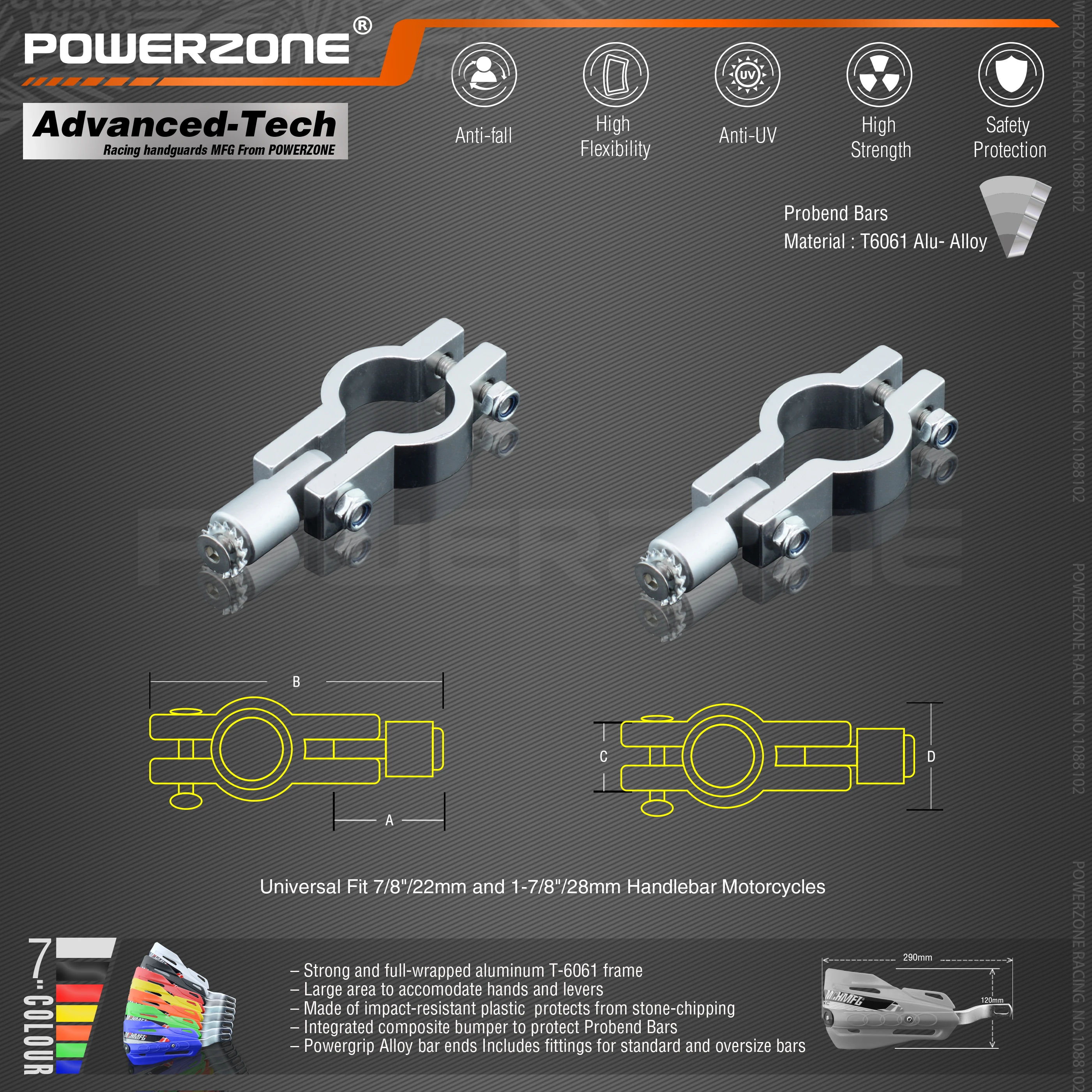 PowerZone ׸ ڵ ȣ  ڵ尡, KTM MX SX F  EX C CRF YZF WRF KXF ũν, 22mm, 28mm