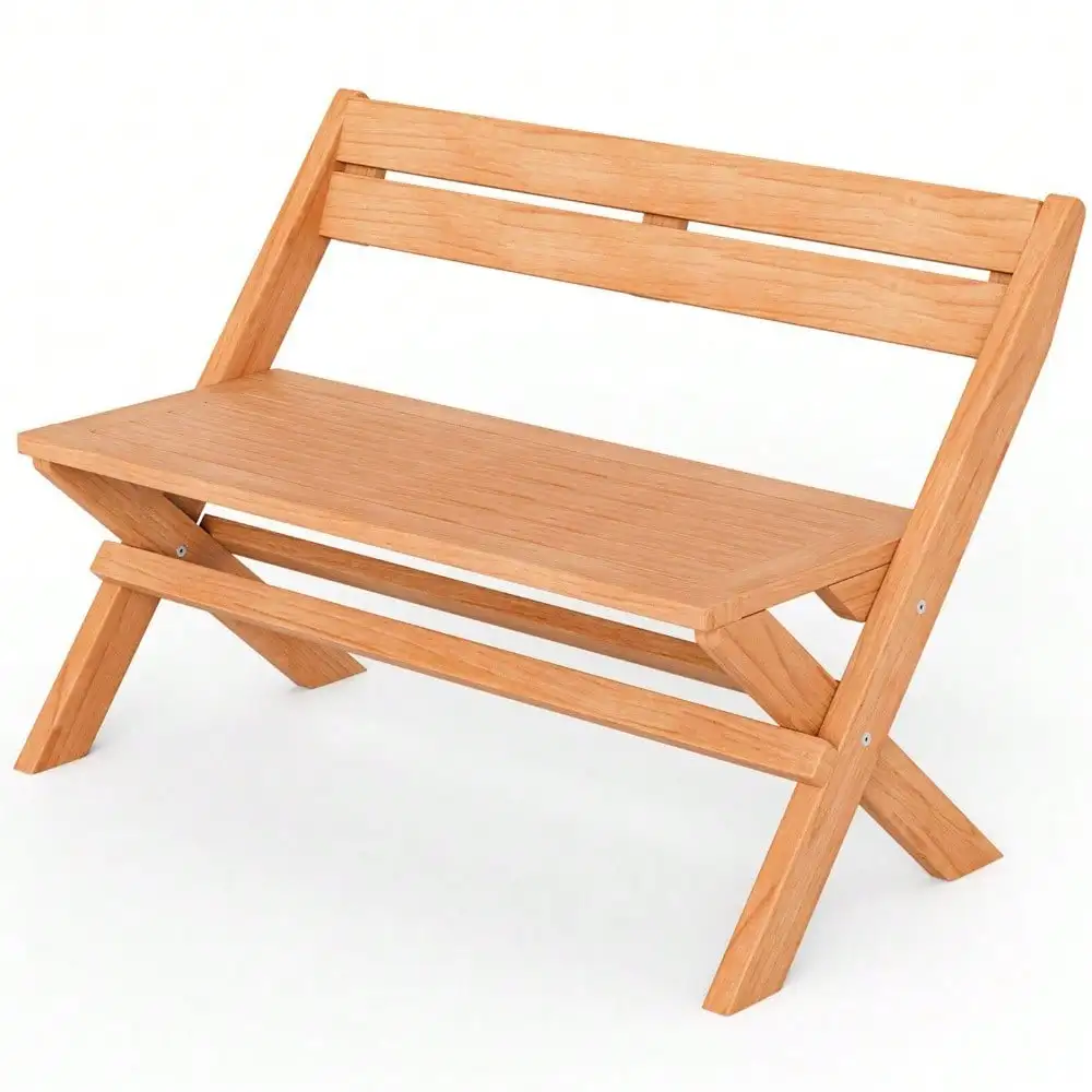 Teak Folding Outdoor Loveseat 1