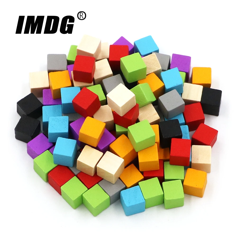Wood Cubes Blocks Blank Dice 10mm Square Corner Color Board Game Dice Early Education 1000pcs game dice dice set acrylic dice