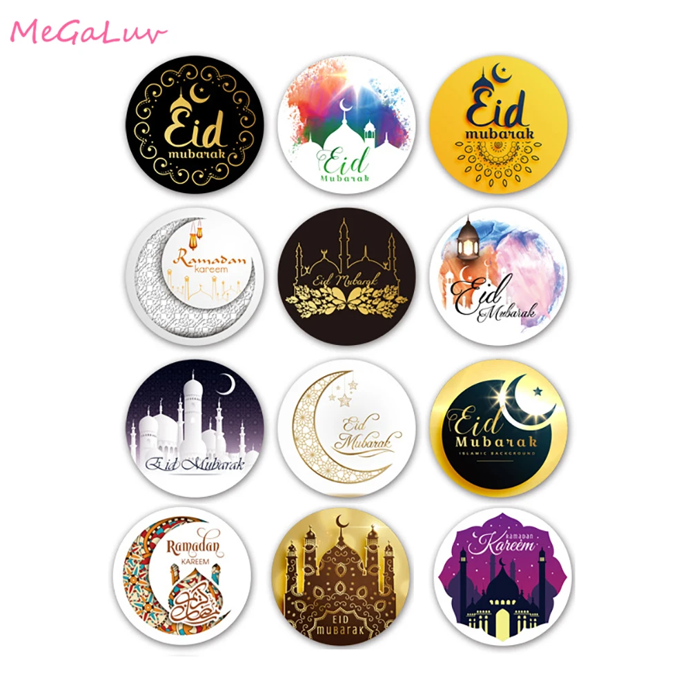 

60/120pcs Ramadan Eid Mubarak Decoration Gift Sticker Label Gift Box Seal Sticker Islamic Muslim Eid Al-Fitr Mubarak Decorations