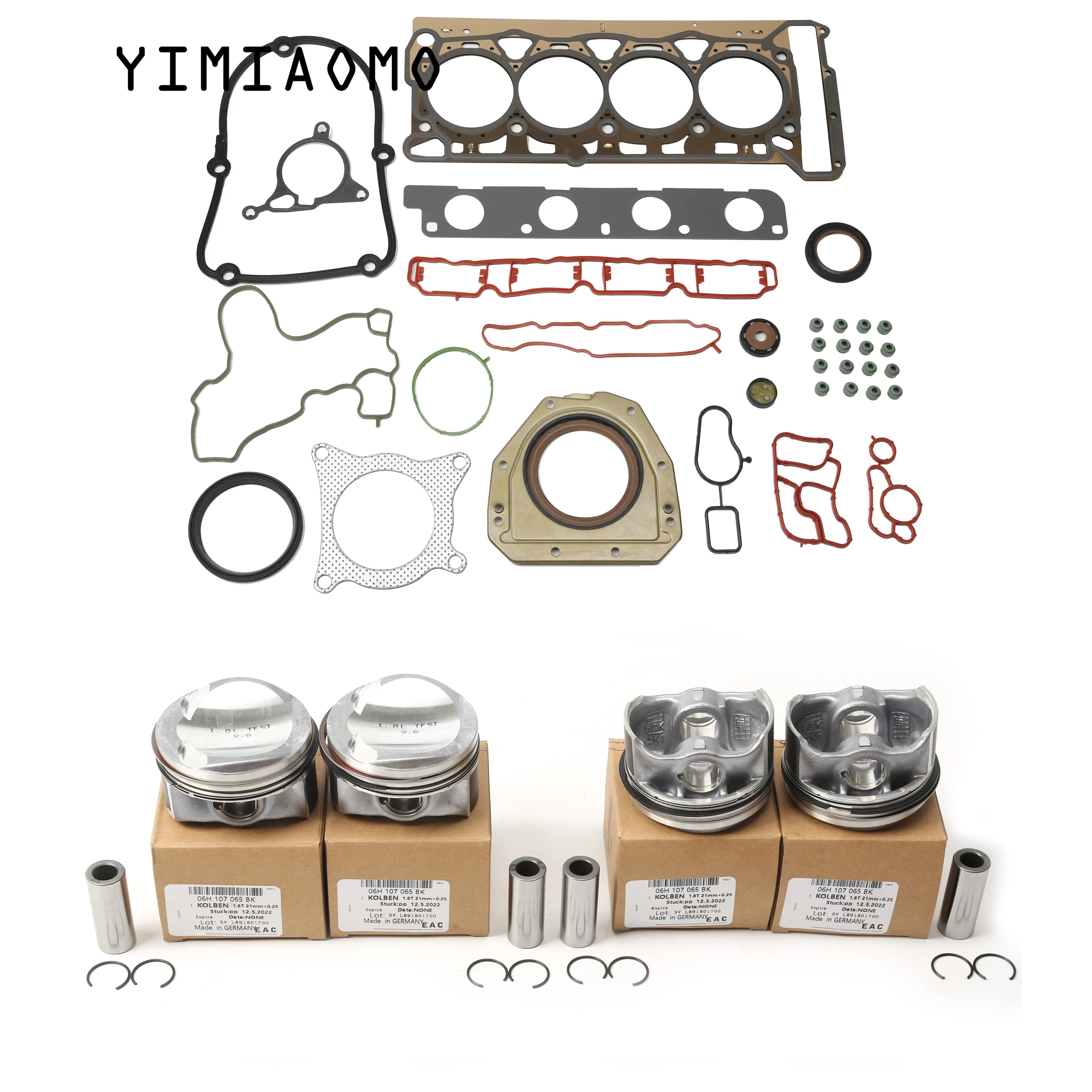 

06H103383AC Engine Gasket And Piston Oversize 0.25MM Repair Kit For Audi A3 A4 A5 VW Passat Skoda Octavia Seat Toledo 06J198151H