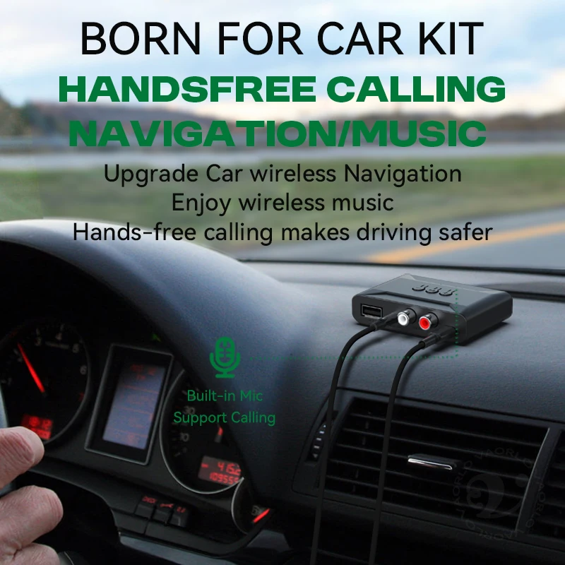 USB Bluetooth Audio Receiver Adapter 5.4 Wireless For Car Speaker Amp