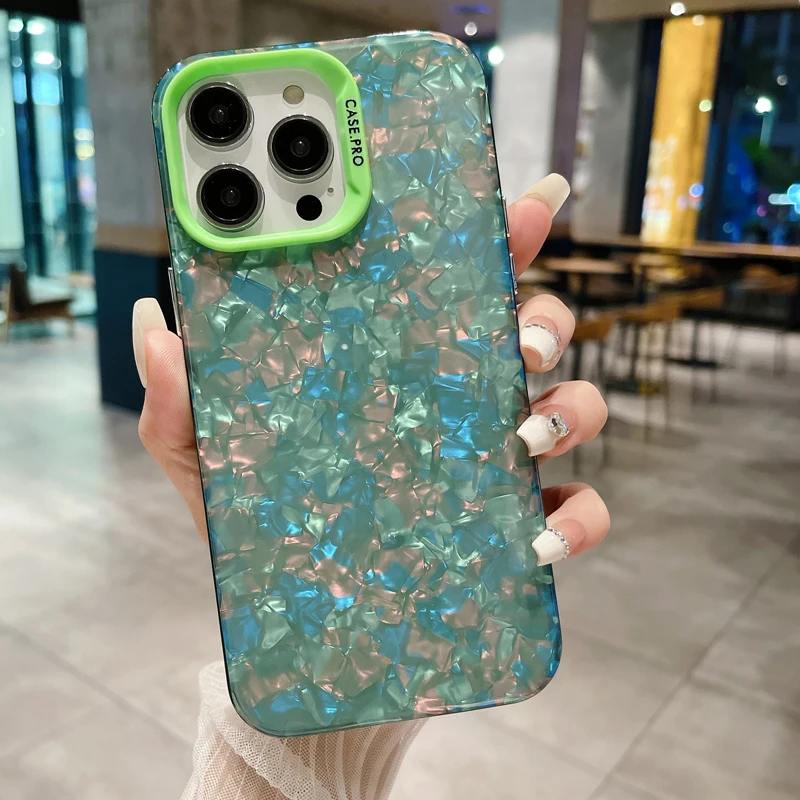 thumbnail image 1 of Luxury Bling Glitter Dream Conch Shell Marble Phone Case For iPhone 11 12 13 14 15 Pro Max 15plus Shockproof Bumper Back Cover, 1 of 5