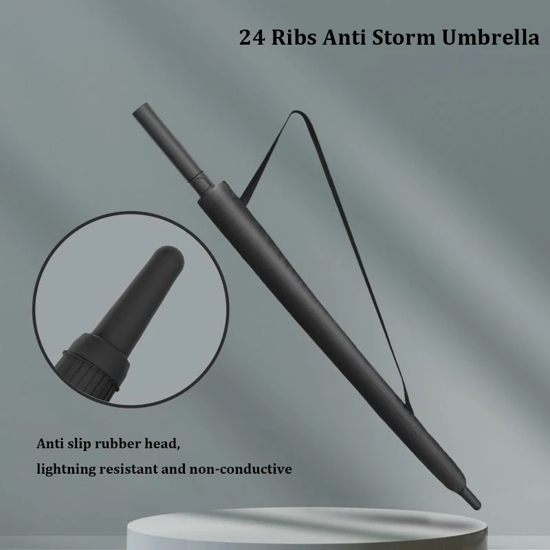 24 Ribs Long Handle Business Umbrella Men Integrated Button Automatic Opening Large Wind-Resistant Umbrella Female Parasol automatic umbrella wind resistant umbrella windproof umbrella