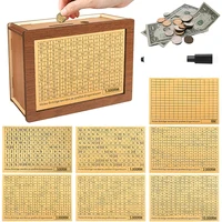 500/1000/2000/3000/5000/10000 Ringgit Mal Box Piggy Bank Wooden Money Bank Reusable Money Box With Saving Goal And Numbers Boxes 1