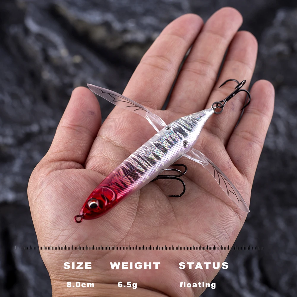 Fishing Lures CCLTBA Dragonfly Minnow Bait 8cm 6.5g Topwater Hard Body Wings Insect Lure Wobbler Pencil Baits Tackle fishing lure