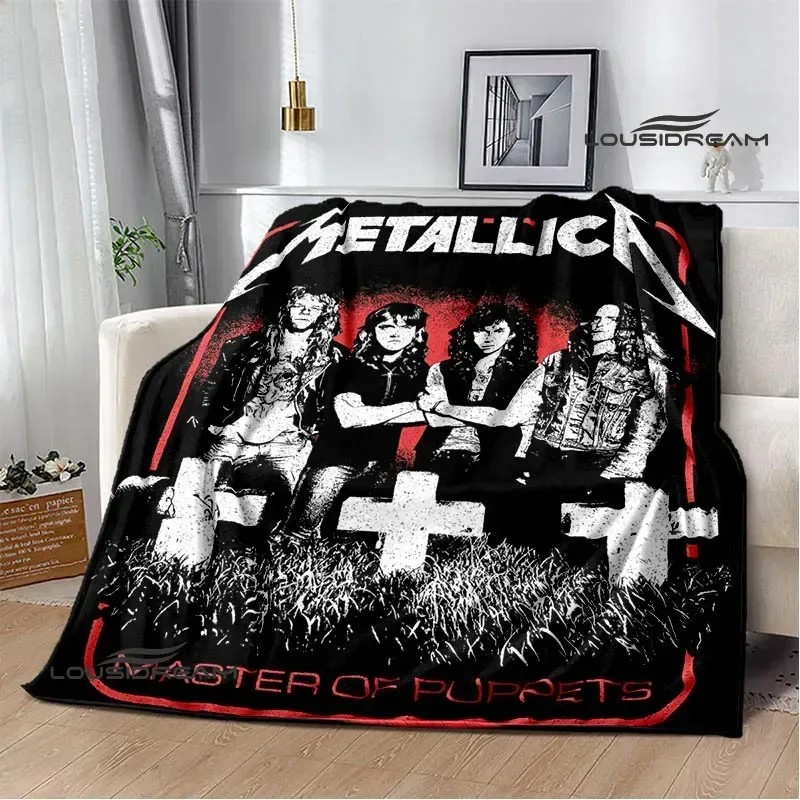3D M-Metallicas retro Printed blanket Picnic blanket Warm Flannel blankets Home bed linings blankets for beds Birthday Gift 5
