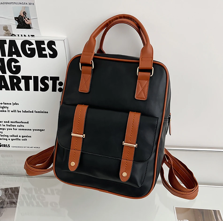 2022 Large Capacity Solid Color Backpack High Quality Leather Shoulder Bag Women Famous Designer Bags New Plush Pendant Backpack