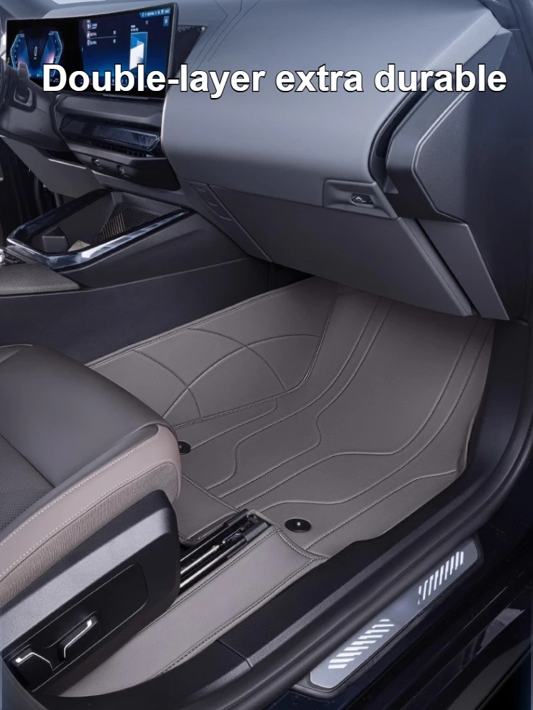 BMW X3 2018-2025 자동차 바닥 매트 전체 둘러싸인 모조 캐시미어 발 카펫 가죽 담요 보호 패드 액세서리