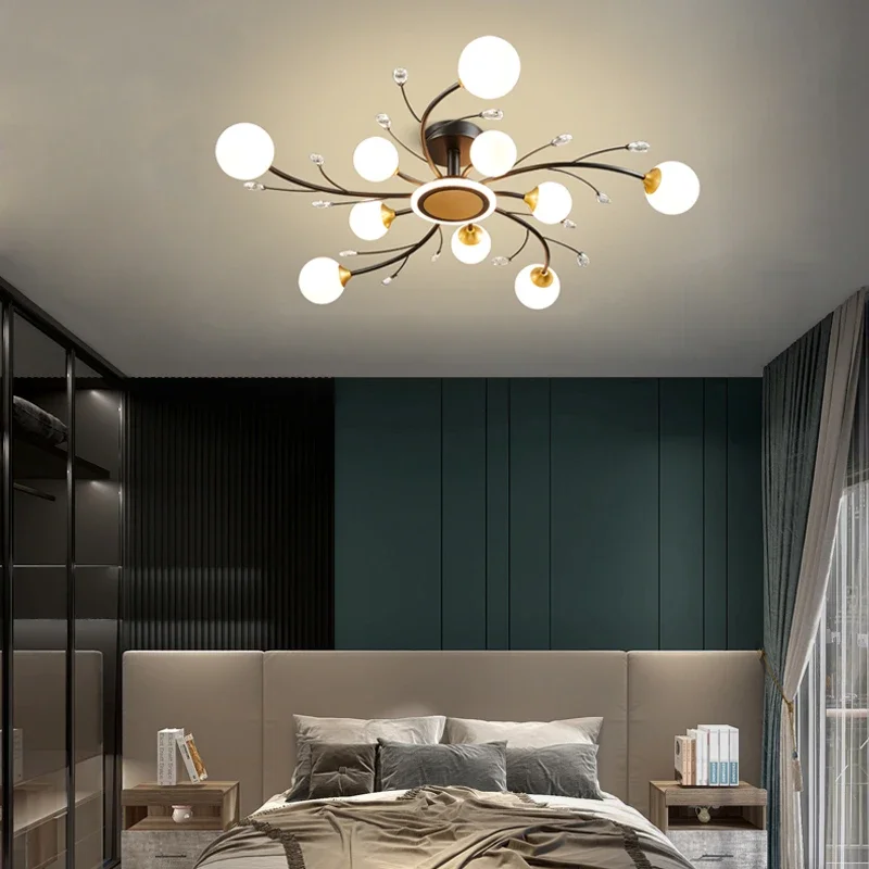 

Living room lamp chandelier modern minimalist atmosphere light luxury restaurant crystal Nordic decorative led ceiling lamps