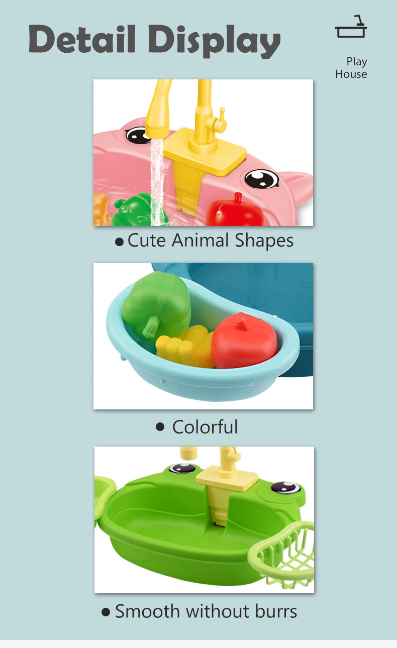 Dishwasher Kitchen Sink Toys, Toddler Kitchen Sink Toy Electric Playing Automatic Water Cycle System Toy Gifts for Kids 