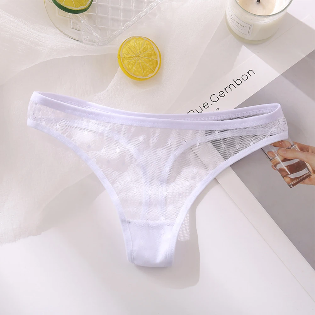 Sexy Women's Mesh Sheer Transparent Thong Panties Lingerie For Ladies Female Underwear G-String Briefs Thongs Underpanties