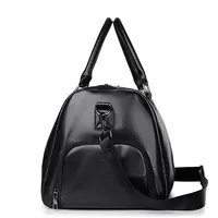Retro New Short Trip Bag Large Capacity Sports Motorcycle Training Pu Waterproof Leisure Fitness Bag - Image 4