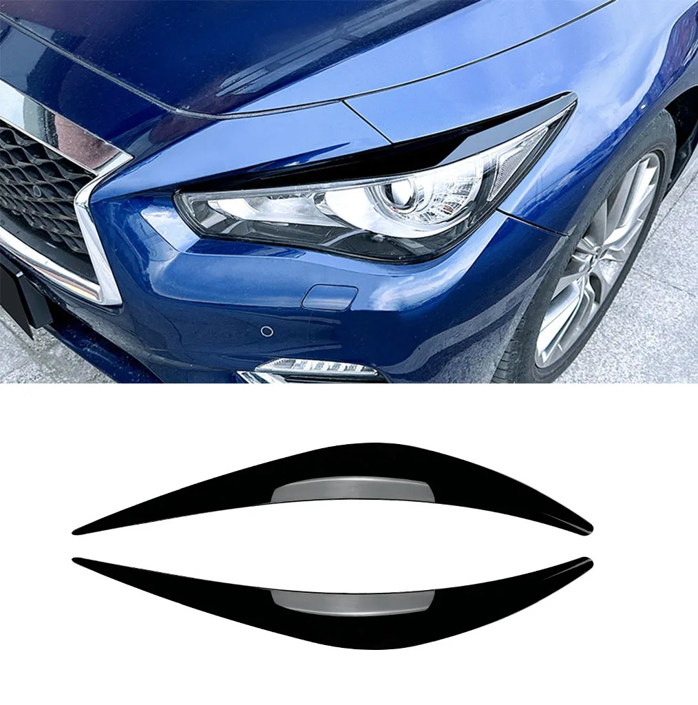 

2 шт. Автомобильные фары, брови, веки, отделка крышки для Infiniti Q50 2014 + Автомобильные наклейки, веки, отделка крышки, Стайлинг автомобиля
