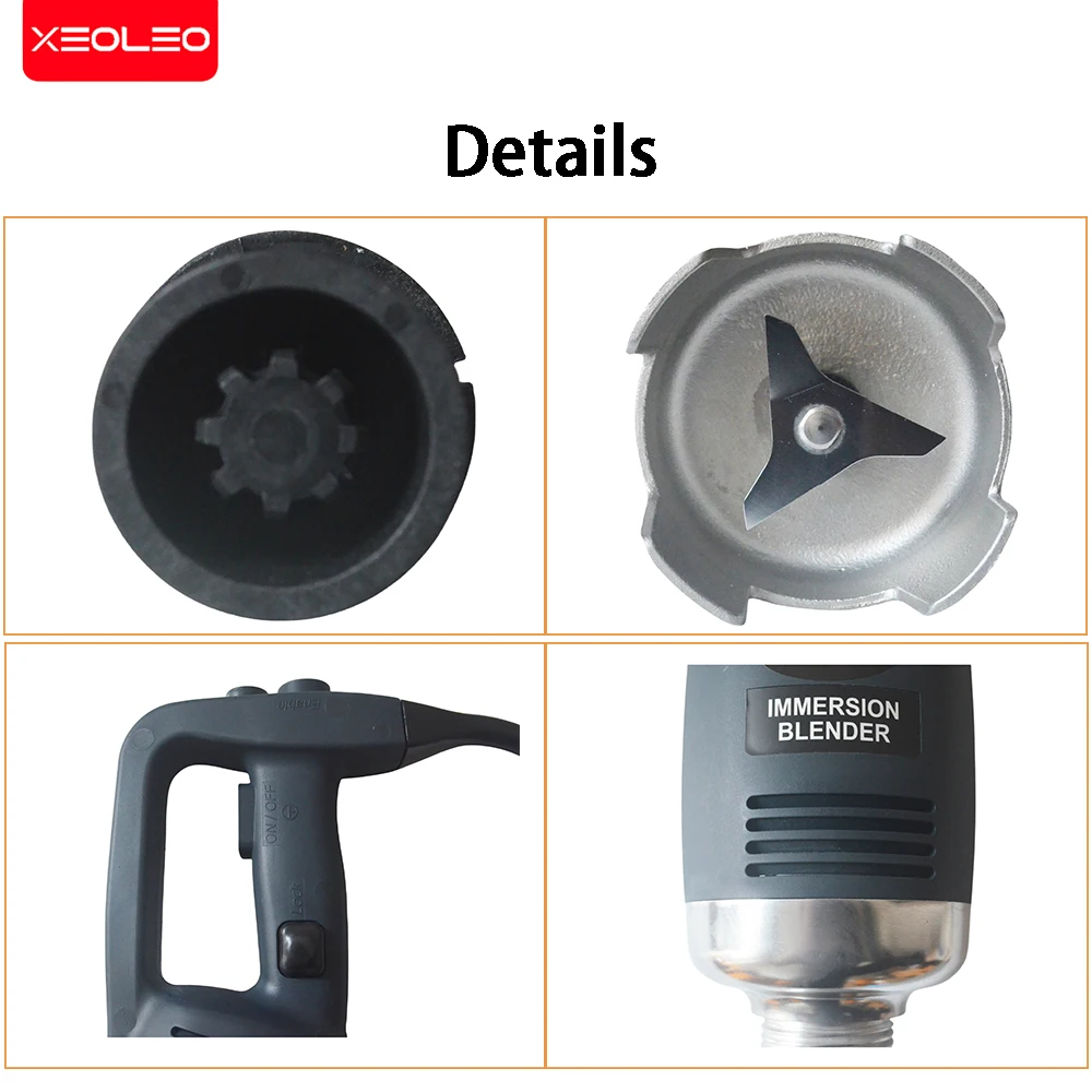 XEOLEO Hand Blender 750W electric mixer hand-held stick mixer kitchen lotion mixer mayonnaise milkshake and food with chopper 6