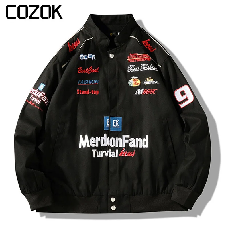 

Spring Heavy Industry Embroidery Racing Baseball Uniform Jacket Men and Women High Street Motorcycle Jacket Coat Autumn