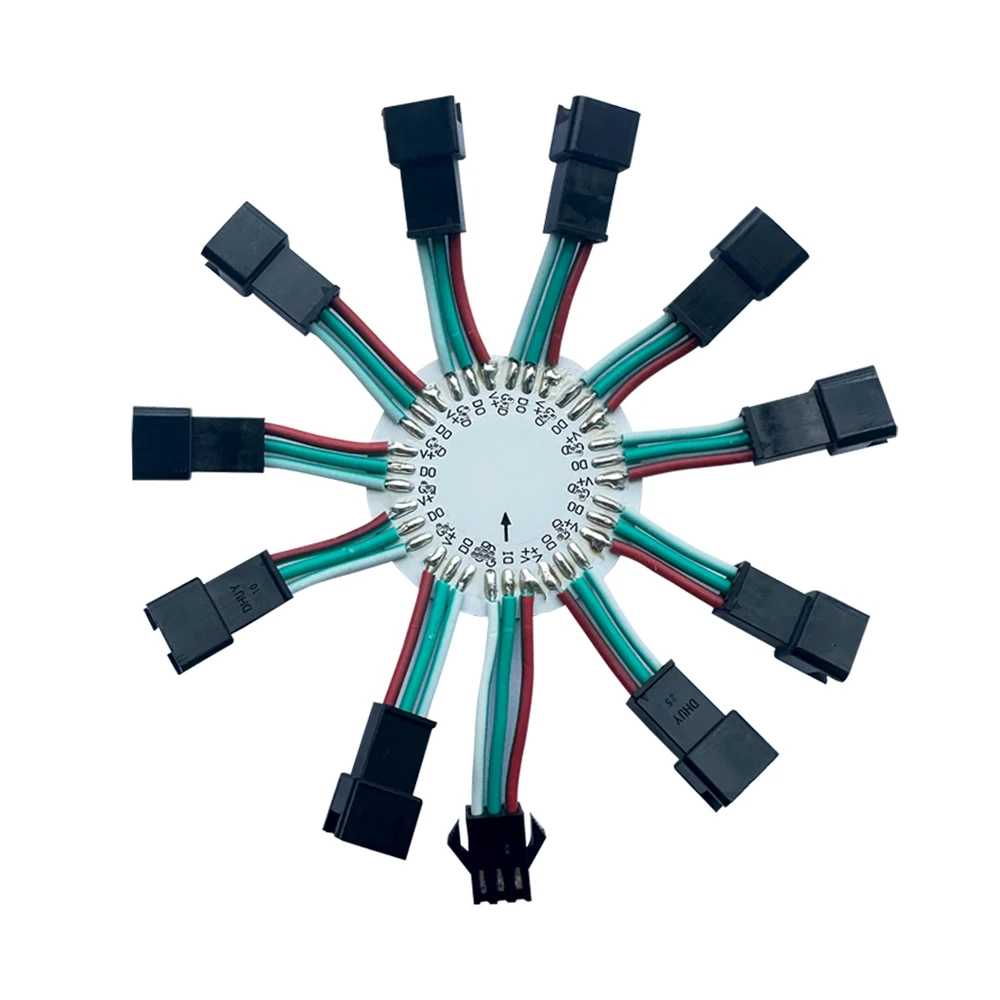 Firework Light Circular Module 10 11 12 13 WS2812B LED Channel for 5050 RGB 3 Pin Individually Addressable Pixel Strip Ring Pane