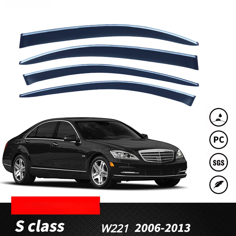For Benz S Class W221 W222 V223 Accessories Window Visor Weather Guard Door Visor Vent Shades Weathershields Wind Rain Guard