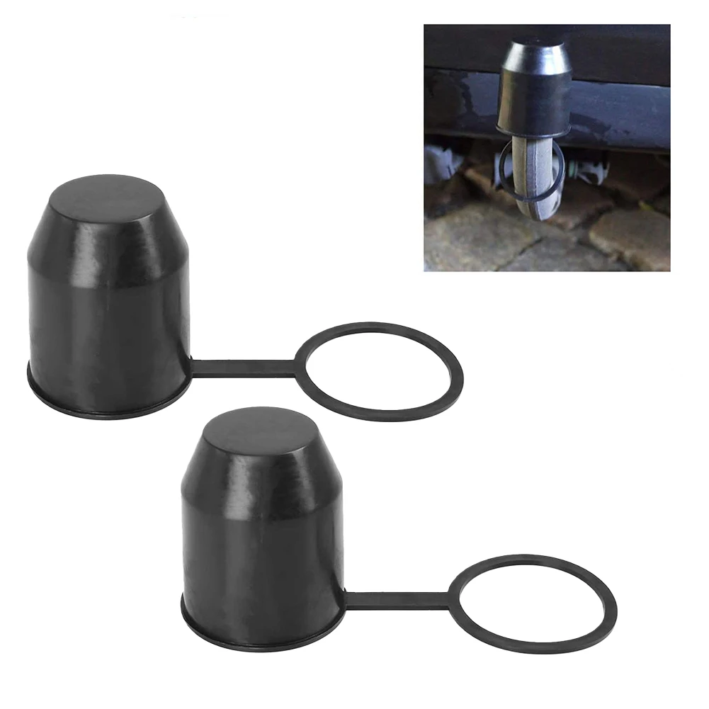 Universal Trailer Hitch Ball Tow Bar Cover Protection Cap Plastic Hook Ball Shape Towing Hitch Caravan Truck 2Pcs trailer ball cover trailer hitch cover tow bar ball cover