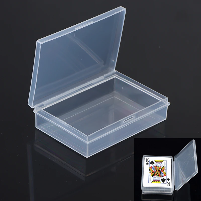 Description Picture 2 of itemEmpty Playing Cards Container Rectangle Plastic Box Transparent Poker Game Card Storage Case Packing For Board Games