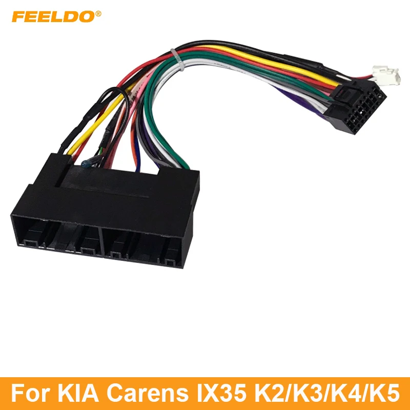 

FEELDO 20Pcs Car Radio Audio 16PIN Wiring Harness Adaptor For KIA Carens IX35 K2/K3/K4/K5 Power Calbe Wire Plug Harness