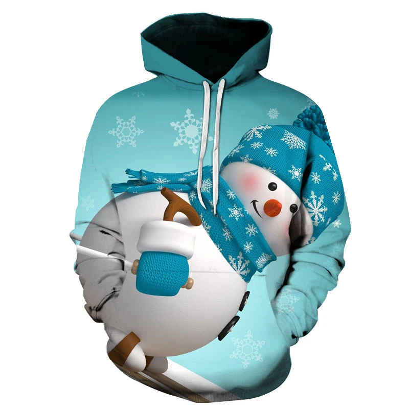 

Christmas Snowman Casual Hoodie Woman Spring Autumn Hoodies