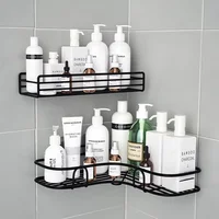 1/2PCS Bathroom Metal Shelf No-Drill Metal Corner Shelf Shower Storage Shelf Bracket Bathroom Accessory Organizer Shampoo Shelf 2